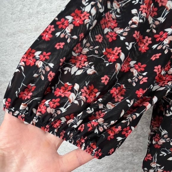 PERSEPTION CONCEPT Floral Blouse Top Ditzy Print Medium - Picture 8 of 16